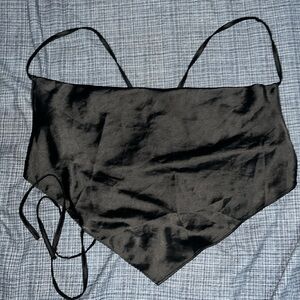 Satin tie bandana top
